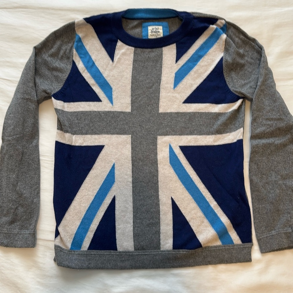 Mini Boden Union Jack sweater size 7/8